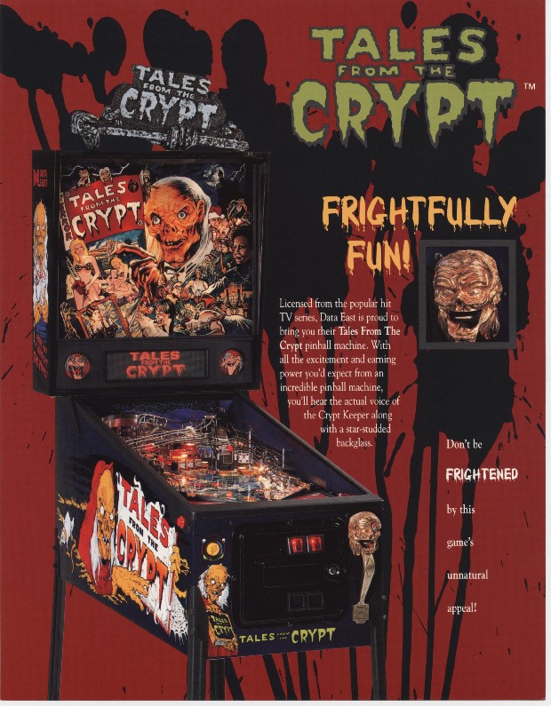 Data East Tales from the Crypt Pinball Custom Apron Cards Instruction Rules 