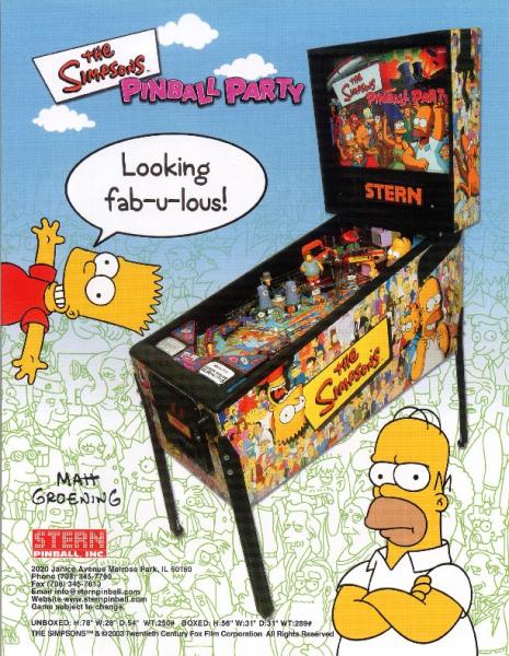 THE SIMPSONS PINBALL PARTY