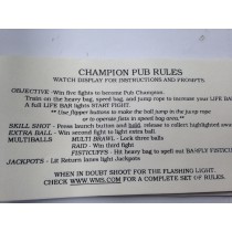 Champion Pub card instruction