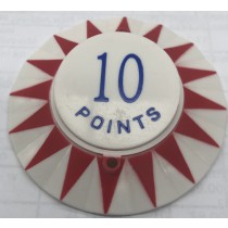 Red star point perimeter with blue 10 Points pop bumper cap