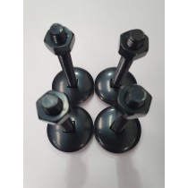 LEG LEVELER - 3 INCH LONG BLACK, SET OF 4 (Includes Nuts, slight marks/scratches).