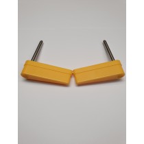 PAIR of Flipper Bats Modern Type Plastic/Stainless Steel (YELLOW)