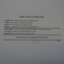 Junkyard card  instruction