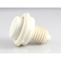 Cabinet Flipper Button WHITE (Opaque) - 1-1/8" Shaft - WITH SPRING