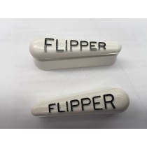 flipper Bat - raised letter  no hole black (SET OF 2)