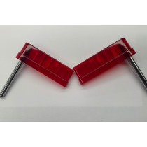 Flipperbat  3" flat  transparent red (pair)