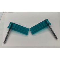 Flipperbat  3" flat  transparent teal (pair)