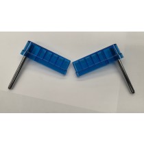 Flipperbat  3" flat  transparent blue (pair)