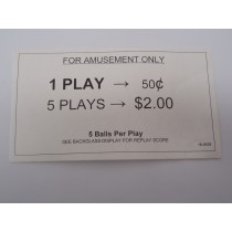 pricing card USA