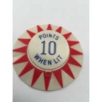 Red star point perimeter with blue 10 Points When Lit imprint pop bumper cap.