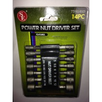 Nutdriver bit set - 14 pieces 