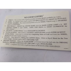 No Good Gofers card instruction