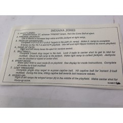 Indiana Jones card instruction