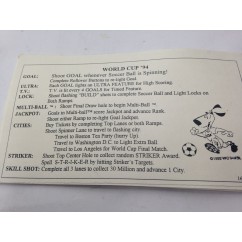 World Cup soccer 94 card instruction 
