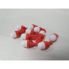 PSPA 2SMD 555 FROSTED RED LED 10 PACK OF GLOBES