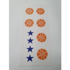 HARLEM GLOBETROTTERS (BALLY) DECALS AND DROP TARGET SET.