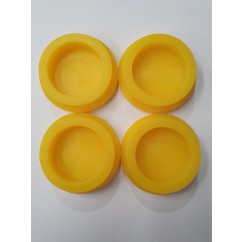 Leg leveler rubber castor feet set of 4 YELLOW. (Silicone)