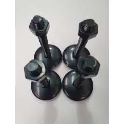 ECONOMY LEG LEVELER - 3 INCH LONG BLACK, SET OF 4 (Includes Nuts, slight marks/scratches).