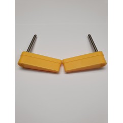 PAIR of Flipper Bats Modern Type Plastic/Stainless Steel (YELLOW)