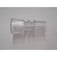 1-1/2" tall clear long necked double star post 