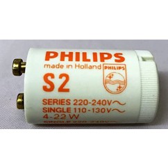 Philips S2 Starter for Fluorescent Tubes Lamps - S2 4-22W SER 220-240V