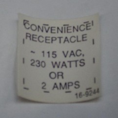 label conv receptacle rating