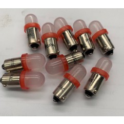 PSPA 44 / 47 FROSTED LED RED  pack of ten 