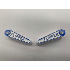 2” Flat Top White Flipper Plastics with Screw Hole ( pair )
