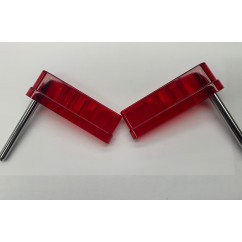 Flipperbat  3" flat  transparent red (pair)