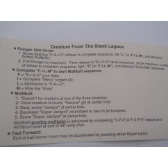 creature from the black lagoon card instruction 