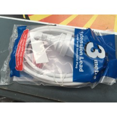 3 meter extension lead white